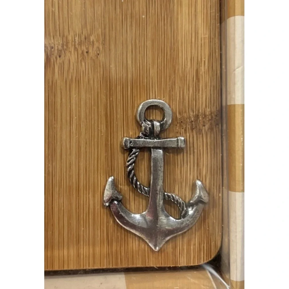 New Bombay 2 Piece Cutting Board and Spreader Nautical Anchor Cheese Appetizer